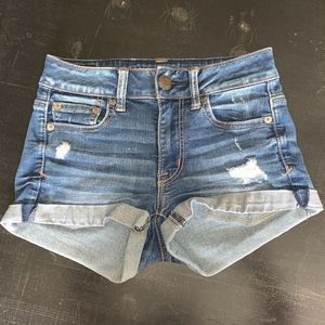 American Eagle high-waisted "super stretch" shorts
